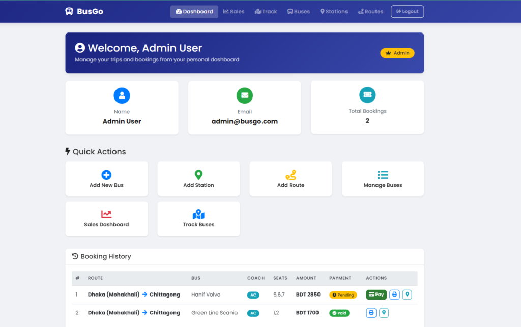 Bus Ticketing System with Real-Time Tracking