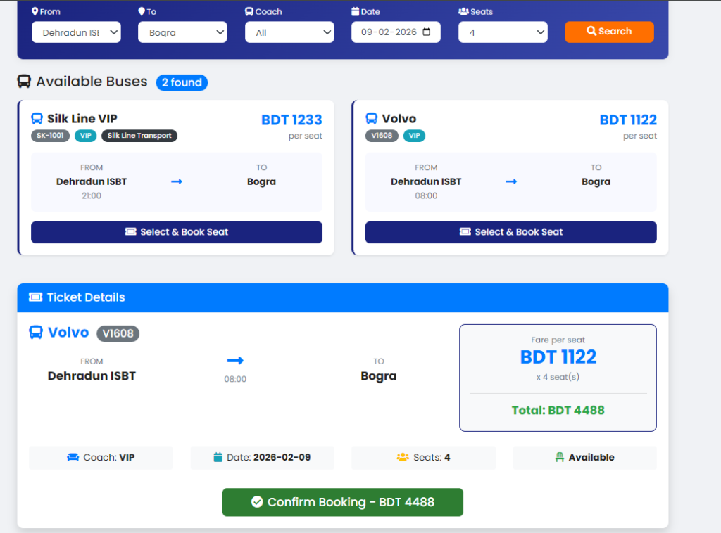 Bus Ticketing System with Real-Time Tracking