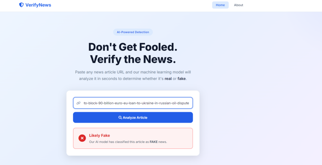 AI Fake News Detection | Final Year Project 2026