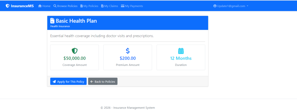 Insurance Management System Project