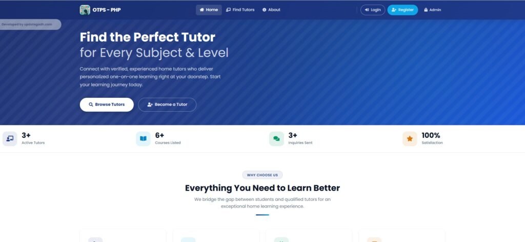 Online Tutorial Portal Site in PHP MySQL — Full Project with Source Code 2026