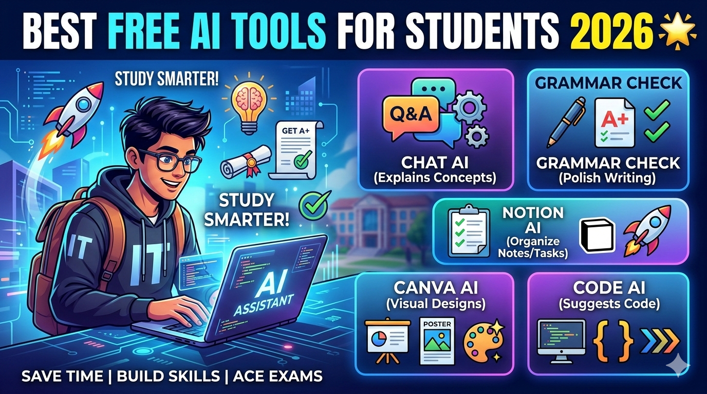 AI Tools for Students in 2026: Best Free Tools to Study SmarterAI Tools for Students in 2026: Best Free Tools to Study Smarter