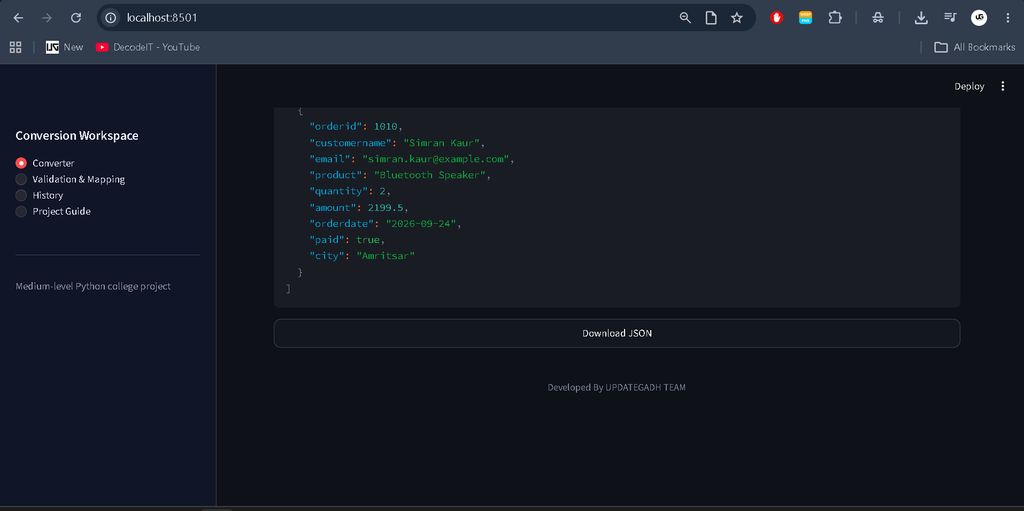 CSV to JSON Converter in Python
