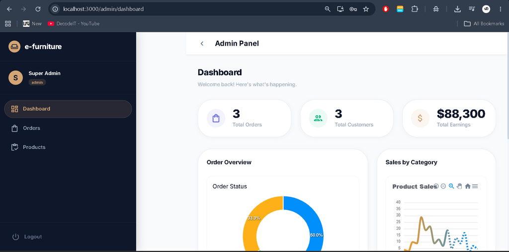 E-furniture MERN Stack Project with Source Code -5