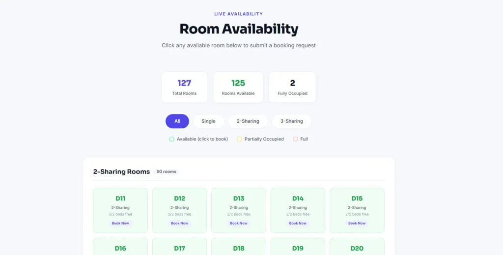 Hostel Management System in PHP with MySQL