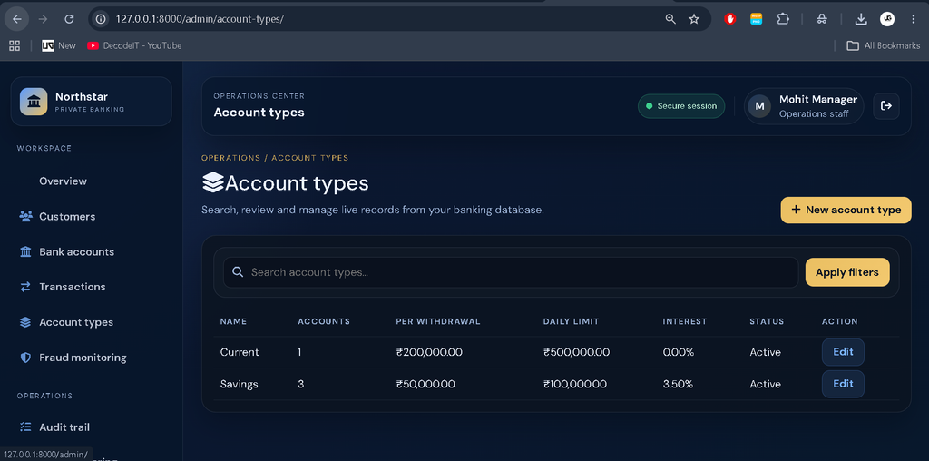 Online Banking System Using Python and Django-6