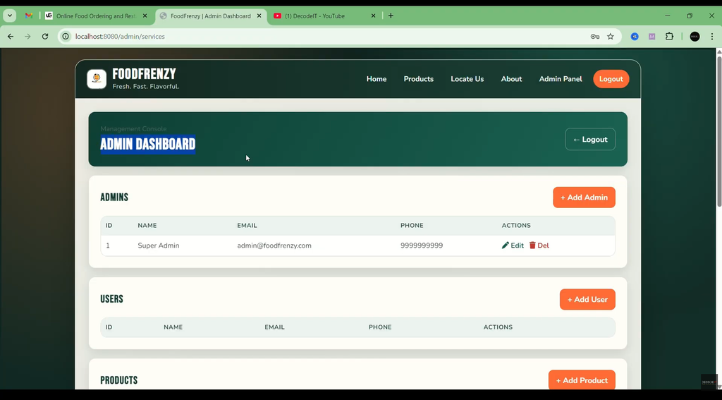 Online Food Ordering and Restaurant Management System