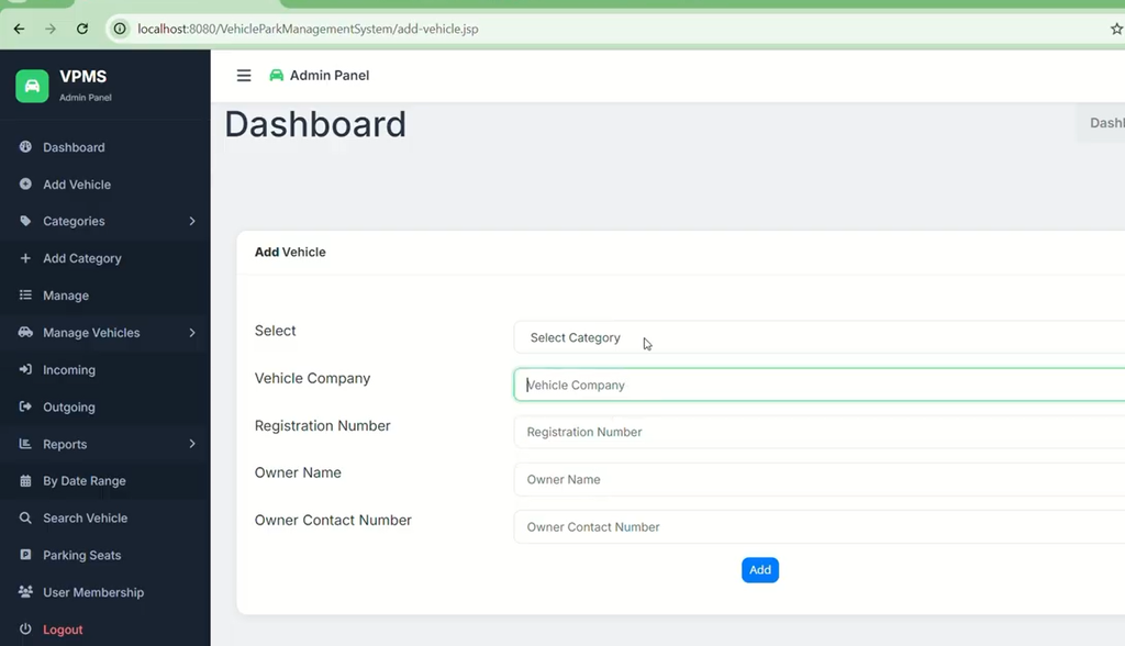 Vehicle Parking Management System Project