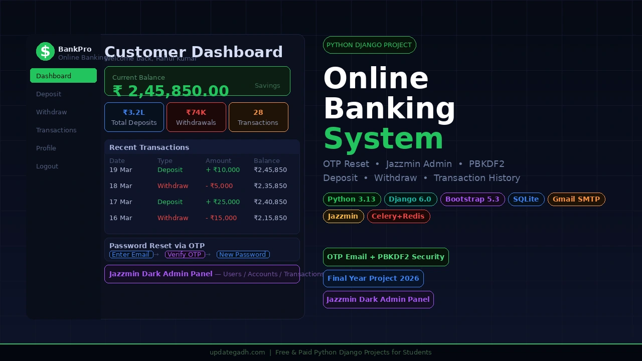 banking management system project in python