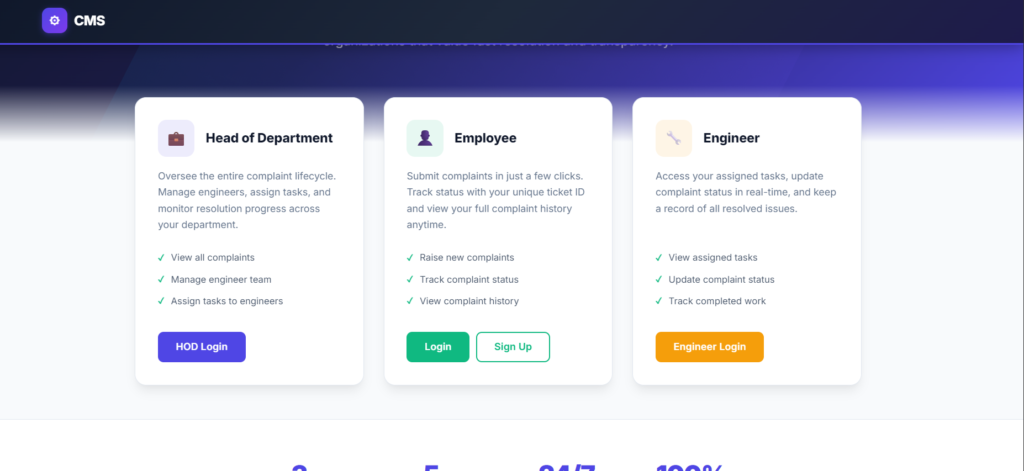 Complaint Management System using Spring Boot + React