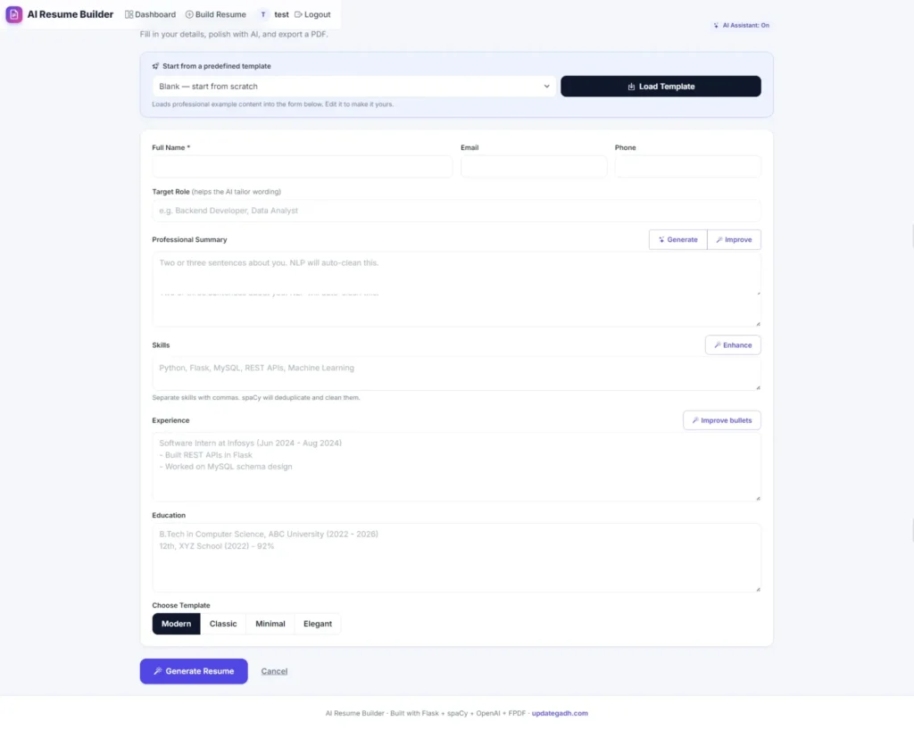 AI Resume Builder in Python