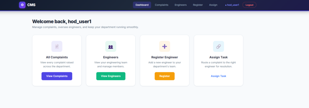 Complaint Management System using Spring Boot + React