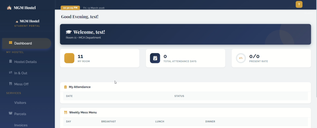 Hostel Management System in PHP & MySQL with Source Code