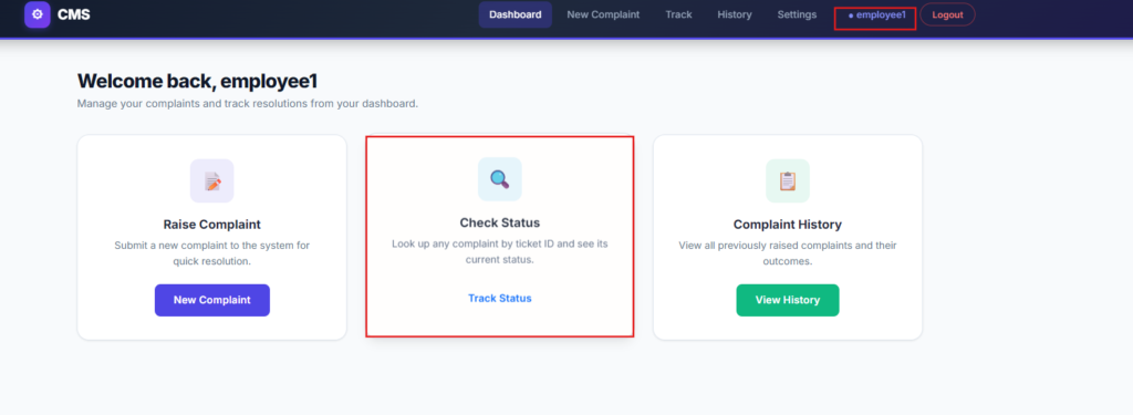 Complaint Management System using Spring Boot + React