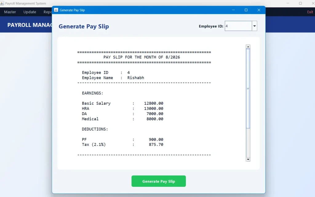 Payroll Management System in Java