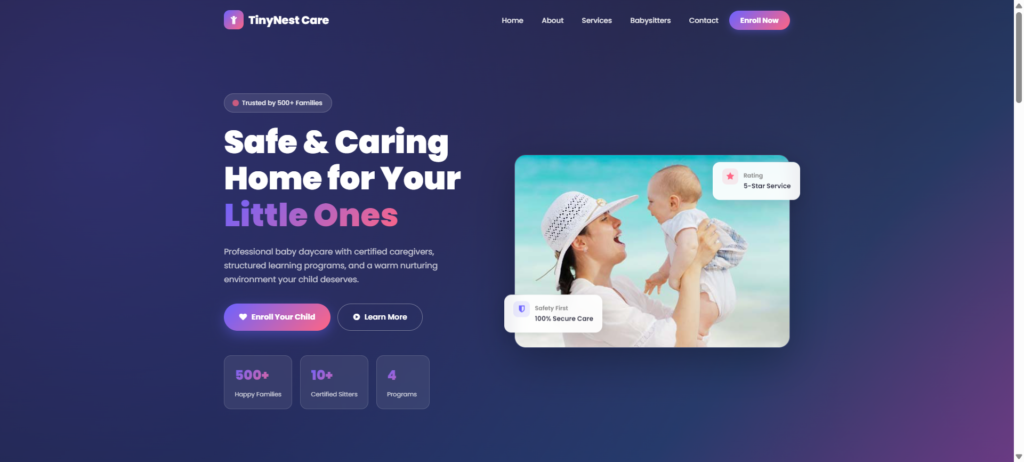 Baby Daycare Management System in PHP MySQL