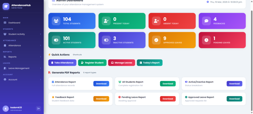 Student Attendance System JSP Java Servlet MySQL
