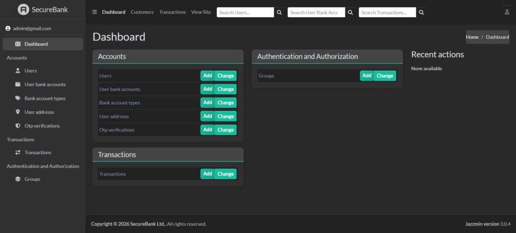 banking management system project in python