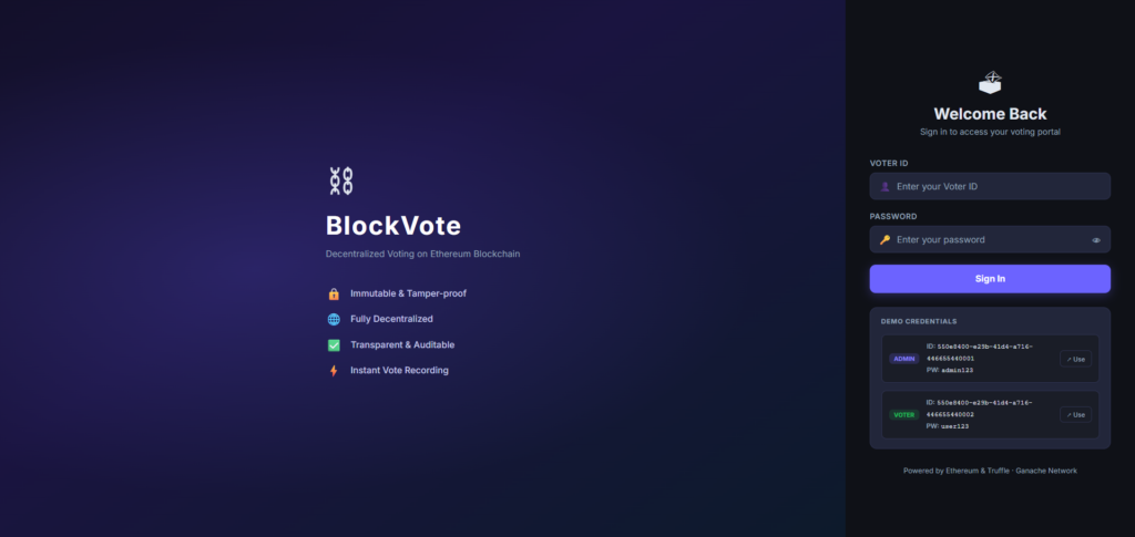 Voting System Using Ethereum Blockchain