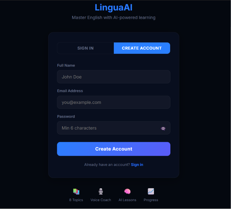 inguaAI AI Powered English Learning App using React Vite OpenAI Razorpay 2026