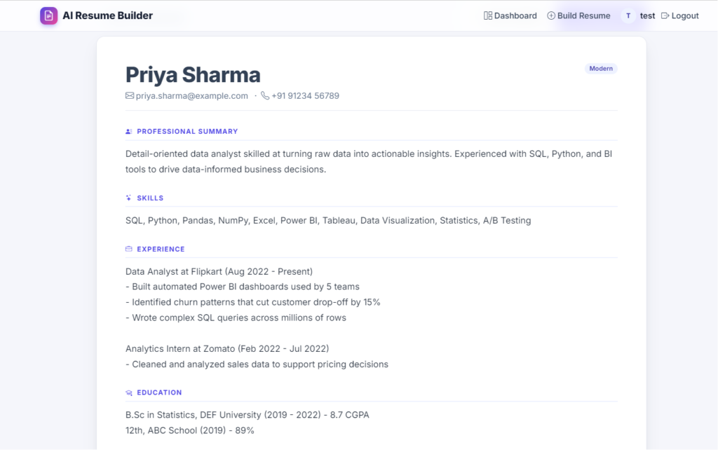 AI Resume Builder in Python – Full Project