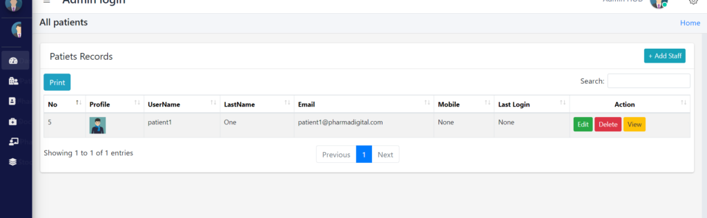 Pharmacy Management System Project using Python Django