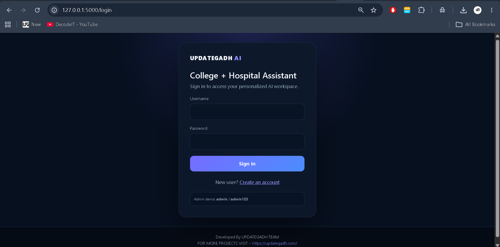 AI Chatbot for College and Hospital Using Python