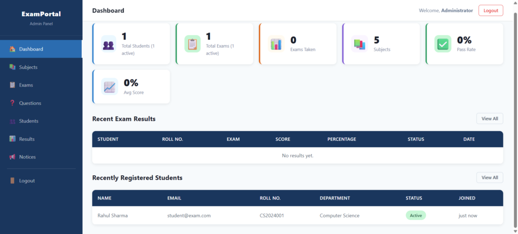 Online Examination System in PHP with Source Code