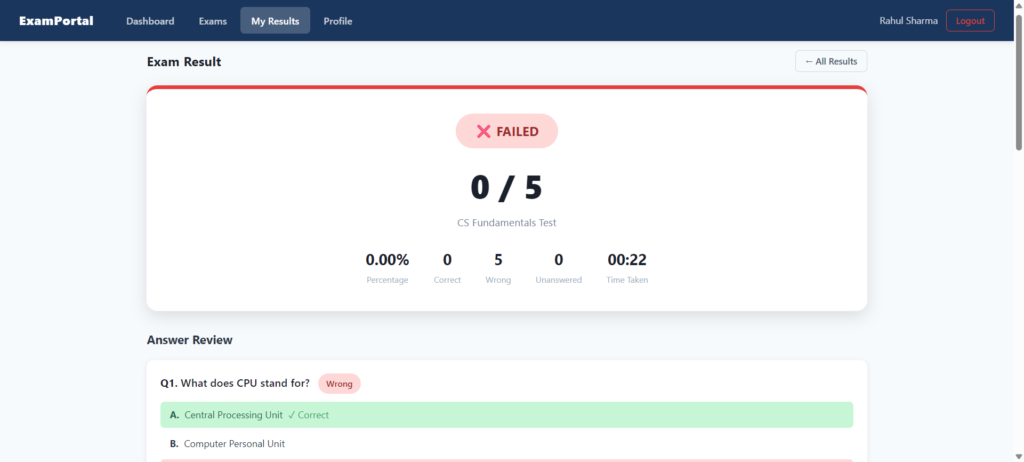 Online Examination System
