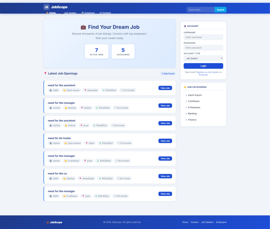 Job Portal Web Application in PHP MySQL
