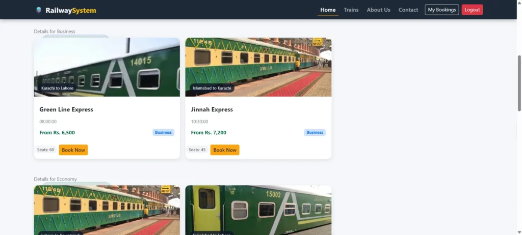 Railway Management System in PHP and MySQL