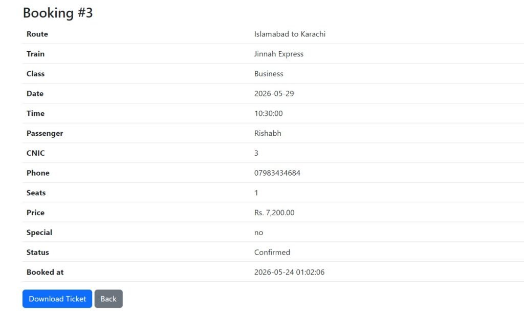 Railway Management System in PHP and MySQL
