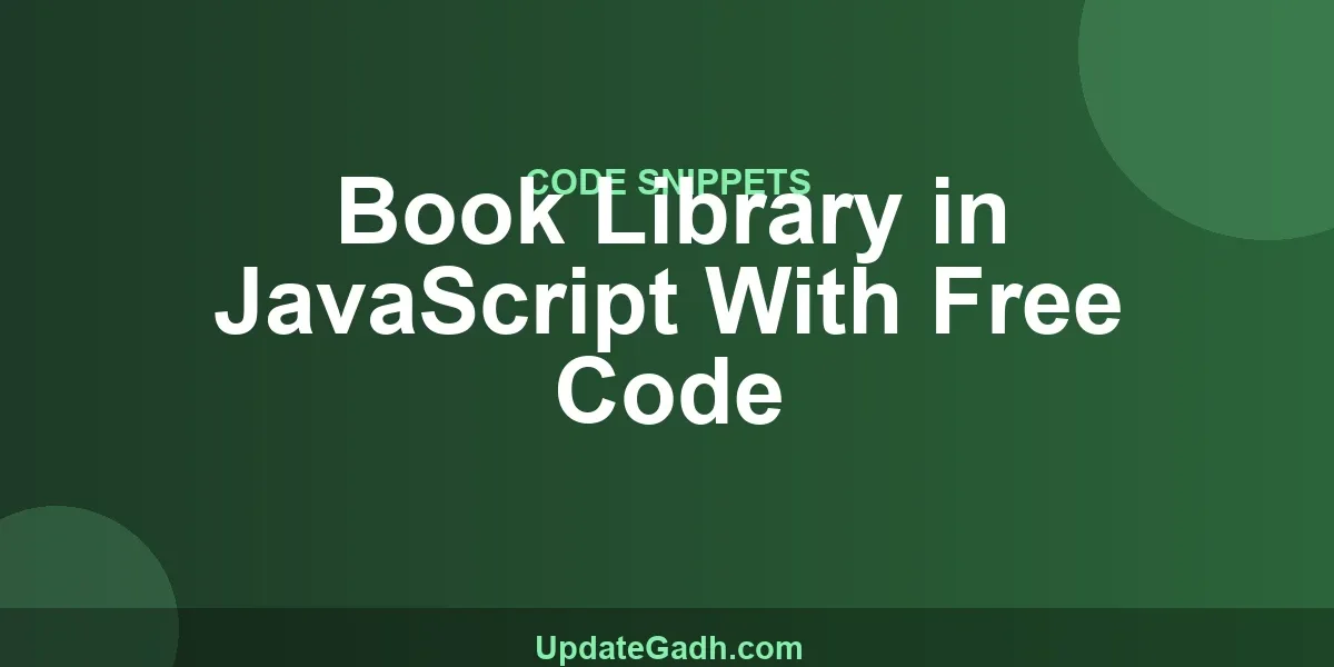 Book Library in JavaScript With Free Code