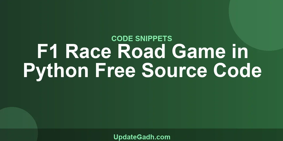 F1 Race Road Game in Python Free Source Code