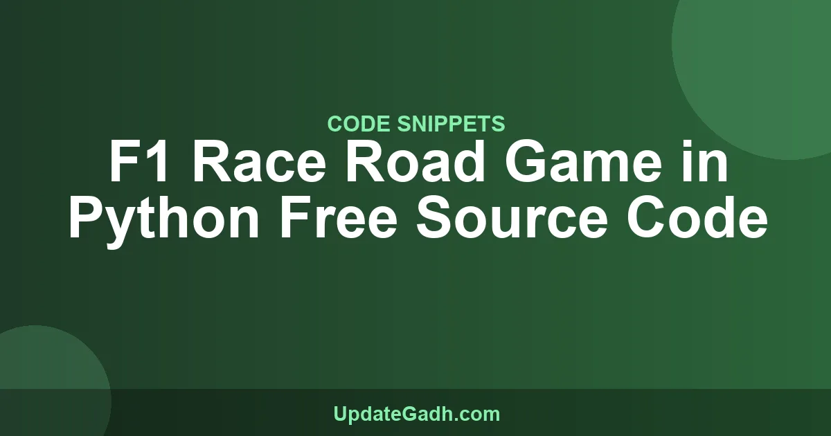 F1 Race Road Game in Python Free Source Code