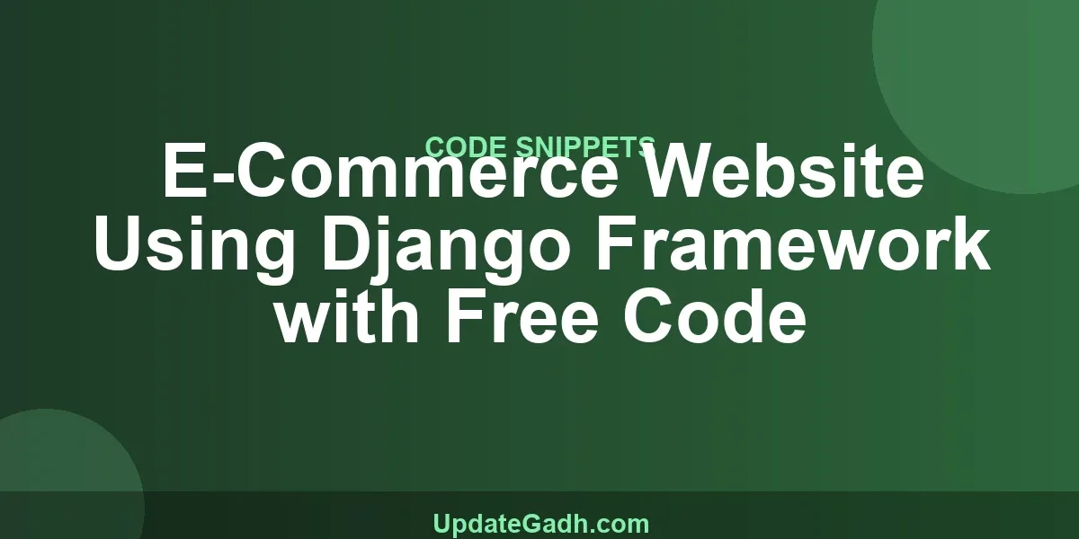 E-Commerce Website Using Django Framework with Free Code