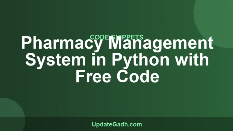 Pharmacy Management System in Python with Free Code