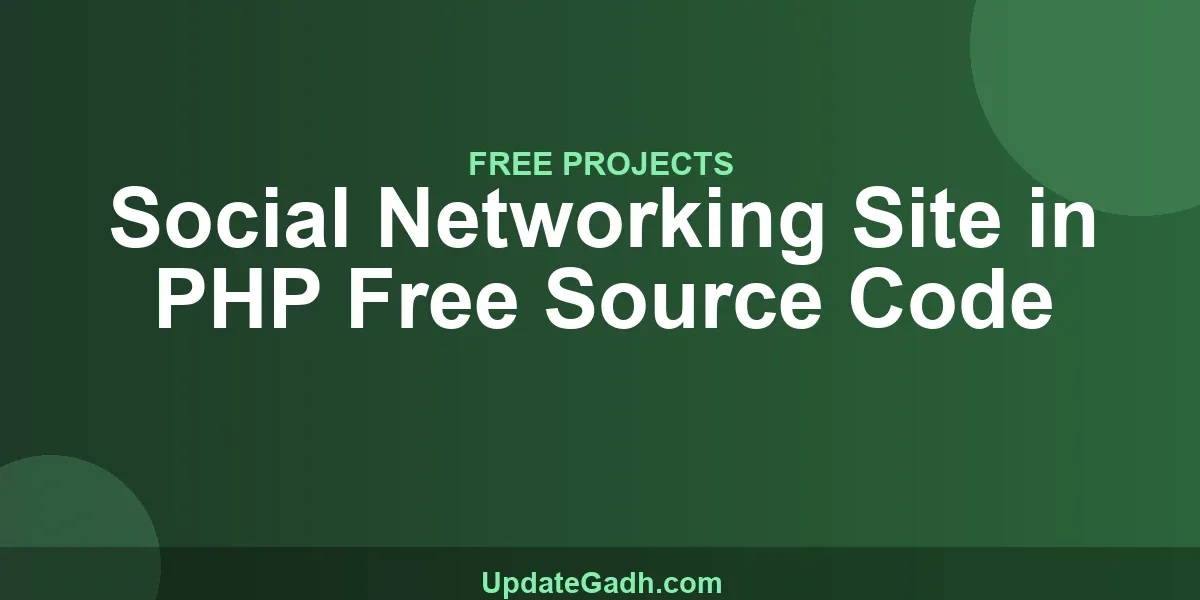 Social Networking Site in PHP Free Source Code