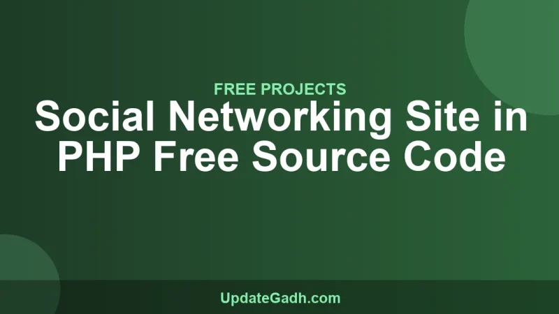 Social Networking Site in PHP Free Source Code