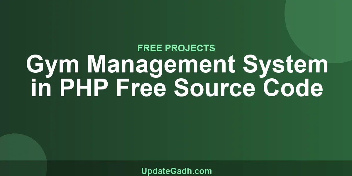 Gym Management System in PHP Free Source Code