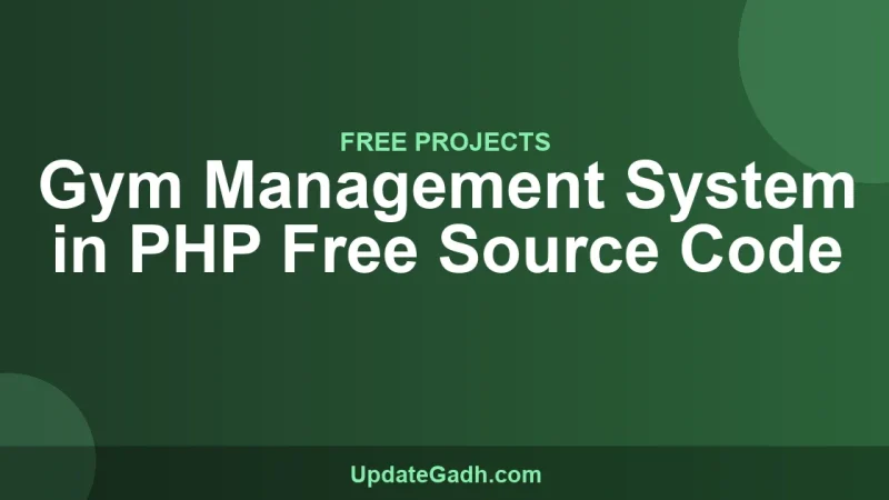 Gym Management System in PHP Free Source Code
