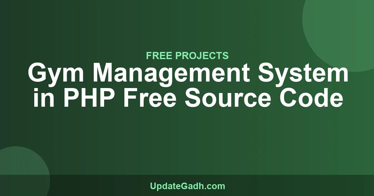Gym Management System in PHP Free Source Code