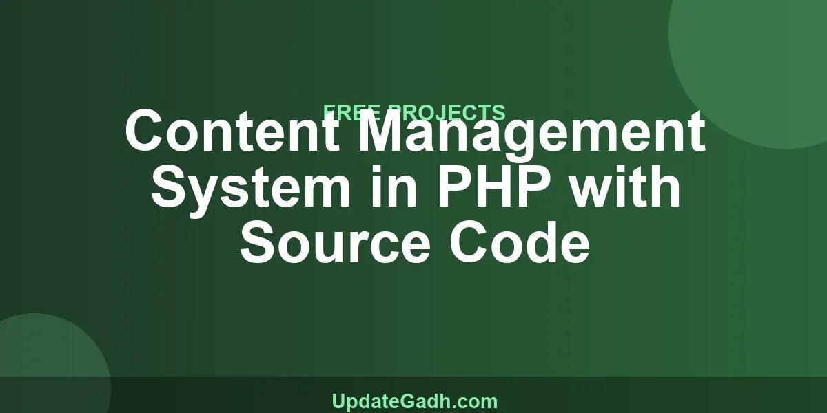 Content Management System in PHP with Source Code