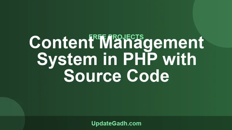 Content Management System in PHP with Source Code