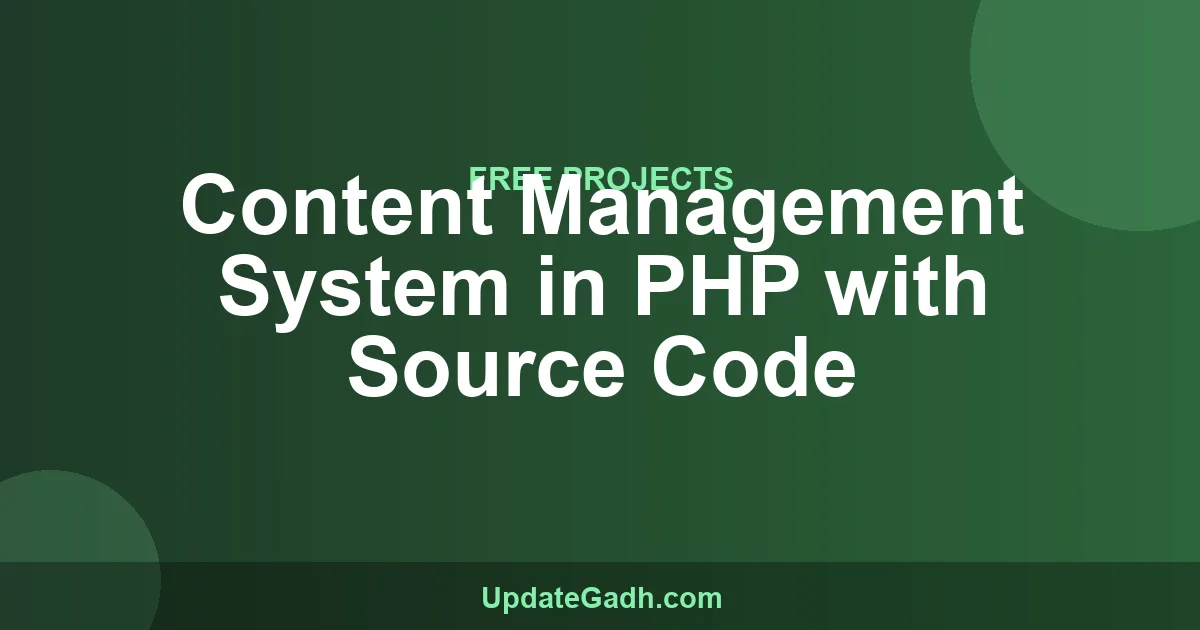 Content Management System in PHP with Source Code