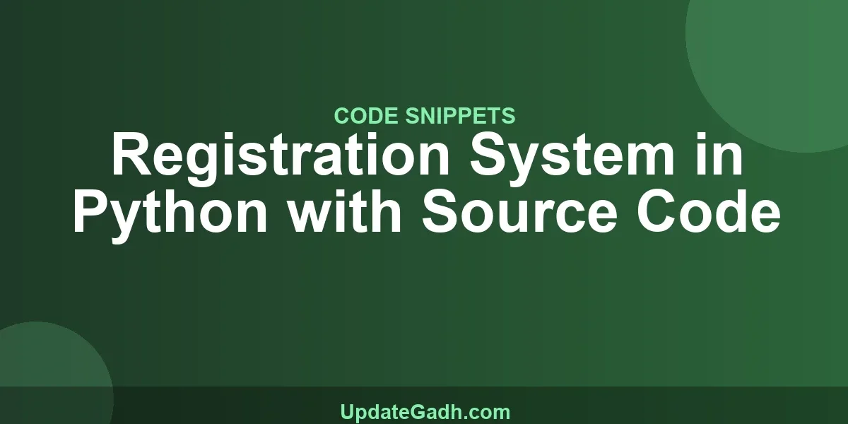 Registration System in Python with Source Code