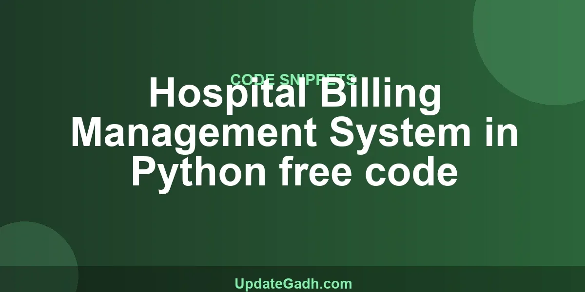 Hospital Billing Management System in Python free code