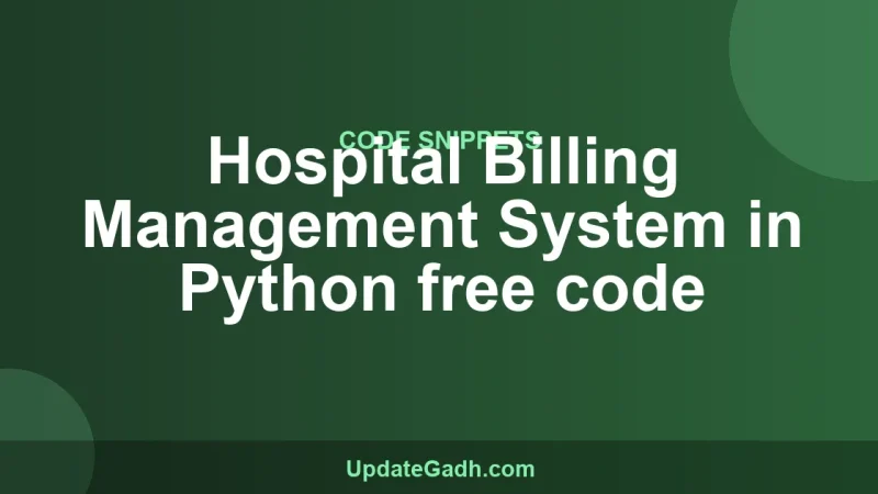 Hospital Billing Management System in Python free code
