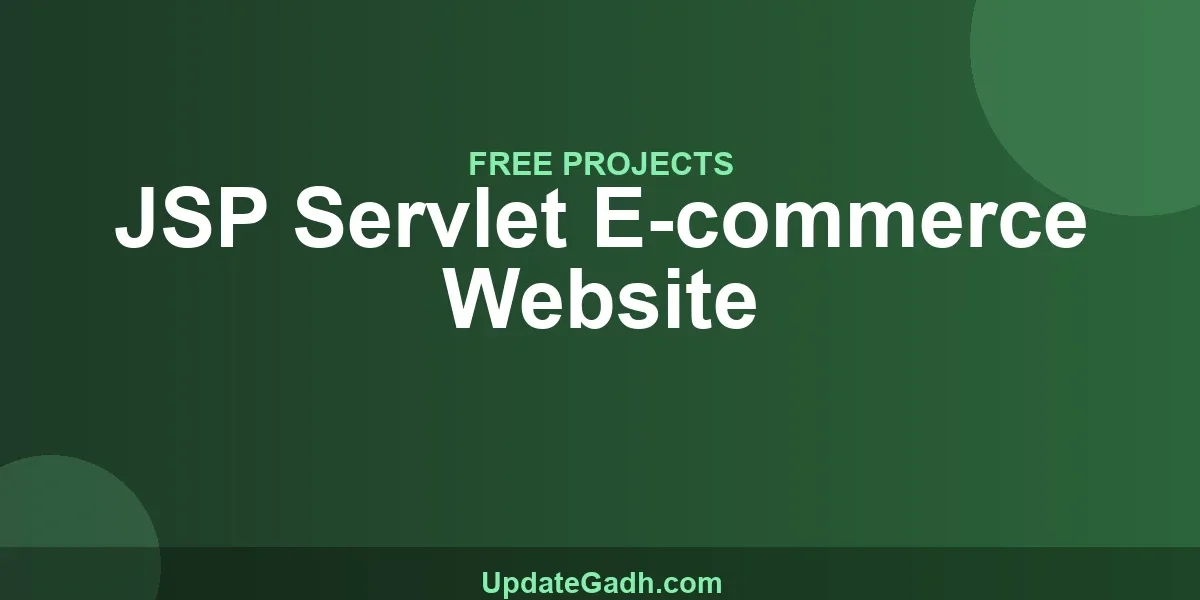 JSP Servlet E-commerce Website