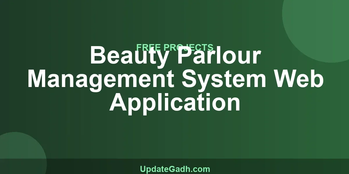 Beauty Parlour Management System Web Application